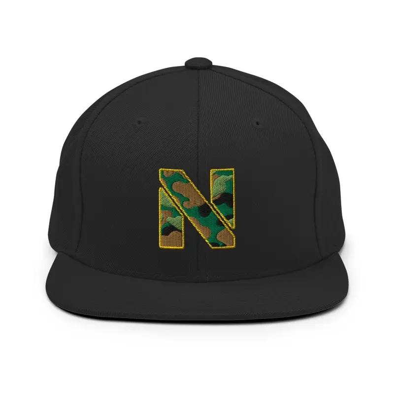 Camo N logo snapback